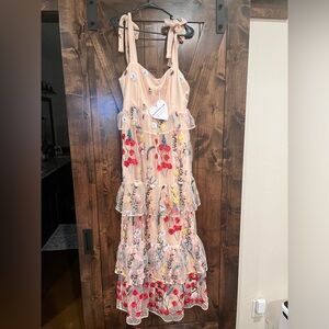 Buddy love tiered floral maxi dress